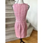 J.Crew  Pink & Red Metallic Tweed Fringe Sleeveless V-Neck Sheath Dress Photo 2