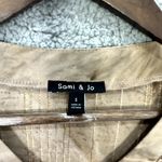 Sami & Jo  Blouse‎ S Brown Sequin Velvet Burnout Button Front Boho Retro Glam Photo 2