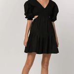 NWT Lusana Brooke Mini Dress in Black 100% Cotton Size Small Photo 9