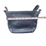 Fossil  Women's Navy Blue Leather Shoulder Crossbody Handbag‎ Small Zipper Top Photo 4