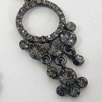 Silver Gunmetal Smokey Grey Crystal Drop Earrings Photo 3