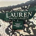 Lauren Ralph Lauren Black White Paisley Silk V Neck Blouse Womens L Balloon Slv Size L Photo 2