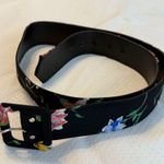 Vintage 80s Bedford Fair Belted Floral Midi Dress Women’s Size 16P Black Multi Photo 10