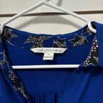 Diane Von Furstenberg  100% Silk Blue Blouse Photo 3