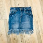 Black Label fringe denim mini skirt sz small Photo 4