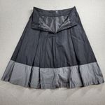 Renee C . Womens Skirt Size M Black Gray Pleated A-line Colorblock Midi Casual Photo 3