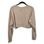 SheIn  Cream Cropped Ribbed Sweater | Women’s S | Long Sleeve Knit Top Photo 5
