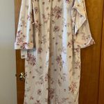Villager by Liz Claiborne Ivory Floral Vintage Feel Robe XL MISSING BELT Flaws Photo 11