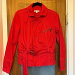 CAbi Women’s Red Cotton Belted Jacket Coat Style 401 Size Small Photo 0