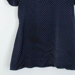 ZARA  Navy Blue Polka Dot V Neck Satin Wrap Mini Dress Womens Size M Puff Sleeve Photo 9