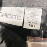 Chico's Chico’s Size 0 Small Leather Flare Bottom Midi Skirt with Laser Cut Detailed Hem Photo 2