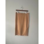 Rachel Rachel‎ Roy Rose Taupe Sweater Pull On Pencil Scalloped Midi Skirt Large Tan Photo 2