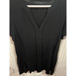 Cupshe  Black V Neck Short Sleeve Tunic Dress Top Blouse Shirt Size M Photo 2
