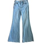 Anthropologie Pilcro Tulip Mid-Rise Flare Light Wash Stretchy Jeans Size 26 Photo 6