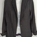 Calvin Klein Womens Stretch Solid Long Sleeve Single Button Blazer Black Size 10 Photo 0