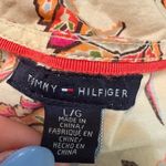 Tommy Hilfiger  Pink and Cream Paisley Midi Dress size L with tie waist Photo 4