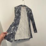 Hippie Rose  Blue Tie Dye Ribbed Knit Open Long Sleeve Boho Long Cardigan Sweater Photo 7