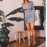 ZARA NWR  Belted Draped Mini Dress in Petrol Blue Photo 1