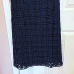 Suzi Chin for Maggy Boutique Navy Crocheted Short Sleeve Above the Knee Dress Blue Size 10 Photo 7