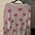 Pink Heart Knit Sweater Size L Photo 5
