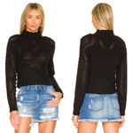 Free People  Reina Cable Knit Pullover in Black Size XS NWT $148 Photo 10