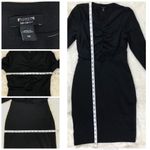 EXPRESS  Black Fitted Long Sleeve‎ Cutout Dress Bodycon Ruched Size XS New Photo 9