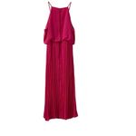 Sam Edelman NWT‎  Pleated Skirt Midi Dress Sz S Elegant Soft Chiffon Pink Halter Photo 8