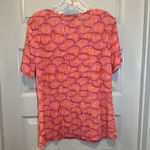 Jaclyn Smith  Pink/Orange Print Scoop Neck Short Sleeve Blouse L Photo 7