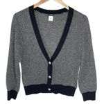 J.Crew M Women’s Cashmere Black and Gray Jeweled Button front Cardigan Photo 0