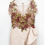 Patbo Beaded Ruffle Mermaid Gown Soft Pink Satin Size 10 Photo 7