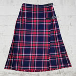 90s Vintage Navy Red Tartan Archie Brown Scottish Tartan Wool Kilt Skirt Size 8 Photo 7