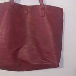 G.H. Bass &Co. G.H. Bass & Co maroon reversible tote bag attached wallet faux leather Photo 2