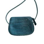 B Makowsky  Turquoise Buckle Croc Embossed Leather Crossbody bag Photo 4