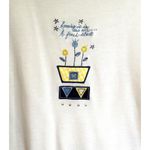 Vintage 90s Polo Shirt Blue Trim "Spring Is In The Air, A Fresh Start" Graphic Size L Photo 2