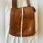 Patricia Nash  Avellino Brown Italian Leather Crossbody Shoulder Bag Purse Stamp Photo 5