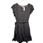 Aritzia Little Moon Sol Tiered Mini black dress size XL New with tag Photo 3