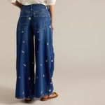 Free People NWT  Westward Embroidered Jeans in Under The Sea Photo 2