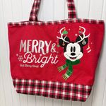 Disney Walt  World Mickey Mouse Christmas Ornament Tote Bag‎ Rare Plaid Photo 12