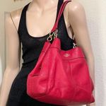 Coach  F57545 Lexy Rasberry Red Pinkish Red Pebbled Leather Shoulder Bag Photo 0