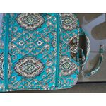 Vera Bradley  Turquoise Teal Paisley Quilted Hanging Travel Toiletry‎ Bag Photo 4