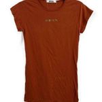 LA Made Orange Metallic Gold Logo Short Sleeve Crew Neck T-Shirt Womens Large Photo 0