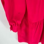 Amanda Uprichard  Saffron Dress in Begonia Pink Long Sleeve V-Neck Tiered Mini XS Photo 9