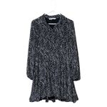 ZARA  Black and White Patterned Long Sleeve Dress,Size S Photo 4
