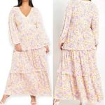 Eloquii Pastel Floral Print Tiered Maxi Dress, size 16 Photo 1