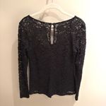 Bisou Bisou  Black Lace Keyhole Neck Long Sleeve Top Size Small Photo 5