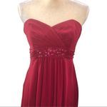 David's Bridal David’s Bridal Red Formal Long Chiffon Bridesmaid Homecoming Dress Size 6 Flaws Photo 2