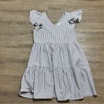 Gibson Latimer Woman Size S Seersucker Dress Tiered Hem Fluttered Sleeves Boho Photo 3