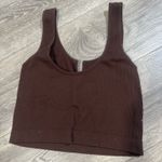 Suzette Collection  Tank Top Brown Cropped Ribbed S/M Photo 1