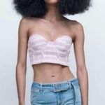 ZARA NEW  tweed strapless corset crop top women’s size medium Photo 0