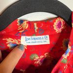 American Vintage Vtg. 1970's Levi Strauss & Co red floral button down blouse Photo 2